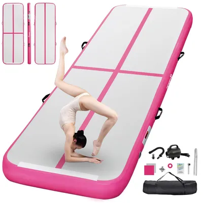 Immagine prodotto di Tappetino gonfiabile, alto 10/20 cm, completo di pompa ad aria, ideale per ginnastica e yoga, portatile e pieghevole