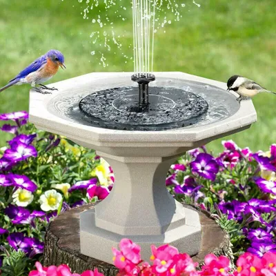Produktbild von Solar Springbrunnen, 1.4W Solar Teichpumpe mit 4 Effekte | Maximum 70cm Höhe Solar Wasserpumpe | Solar schwimmender Fontäne Pumpe für Gartenteich Oder Fisch-Behälter Springbrunnen Vogel-Bad