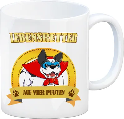 Produktbild von Kaffeebecher mit Superheld - Dogge - Lebensretter auf vier Pfoten