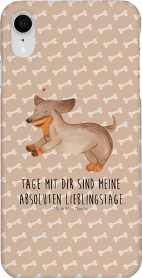 Produktbild von Mr. & Mrs. Panda Iphone XR Handyhülle Hund Dackel - Hundeglück - Geschenk, Sprüche, Hunde, Dachshund, Premium Kunststoff, Handy Case