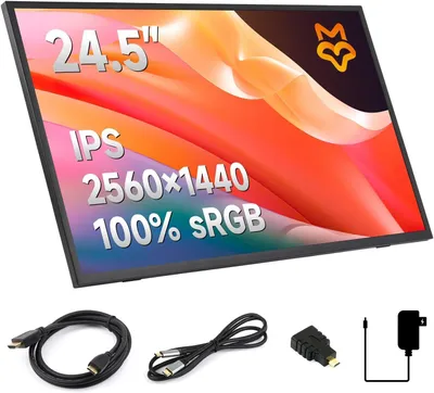 Image de Écran portable 2K de 24,5 pouces avec support, idéal pour Raspberry Pi 5, résolution 2560 x 1440 QHD, 165Hz, technologie IPS HDR, connectique Type-C plug-and-play, Type-C complet, compatible avec Raspberry Pi et autres appareils