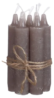 Produktbild von Stabkerze 7er Set, Rustikale Tafelkerze, 11 x 2cm TAUPE