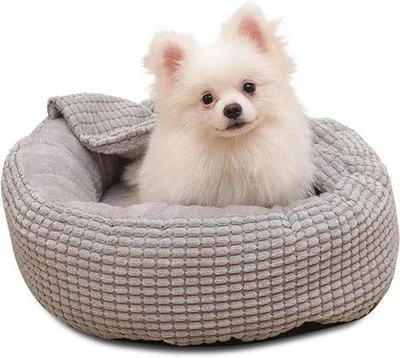 Produktbild von Weiches Hundebett mit Kapuze, waschbar, rutschfest, für kleine Hunde