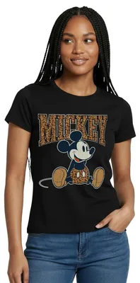 Produktbild von Mickey & Minnie Mickey Mouse Leo Look Frauen T-Shirt, L, Schwarz