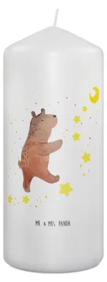 Produktbild von Mr. & Mrs. Panda Kerze Bär Träume 19 x 8 cm - Weiß - Geschenk, Erinnerungskerze, Träumen, Erinnerungslicht, Stumpenkerze, Traumdeutung, Wachskerze, Teddy, Bedruckte