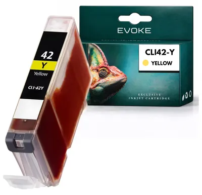 Produktbild von Evoke-Patronen, kompatibel mit dem Canon-Drucker CLI42 CLI-42 6387B001, gelb, 14 ml, kompatibel mit Pixma Pro 100 und Pro 100 S