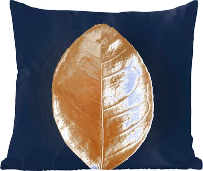 Produktbild von MuchoWow® Zierkissen Sofakissen Wohnzimmer Dekokissen 45x45 cm Blätter - Luxus - Gold - Schlafpolster - Polster für das Sofa