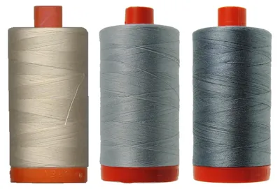 3er-Pack Quilting-Garn 50 wt, 1422 Yards, Hellbeige/Grau