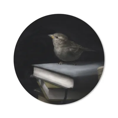 Produktbild von MuchoWow® Mauspad Mousepad Vogel - Bücher - Porträt 30x30 cm - Mousepads - Maus Mat - Pad - Mausunterlage - Tischunterlage - Schreibtischmatten