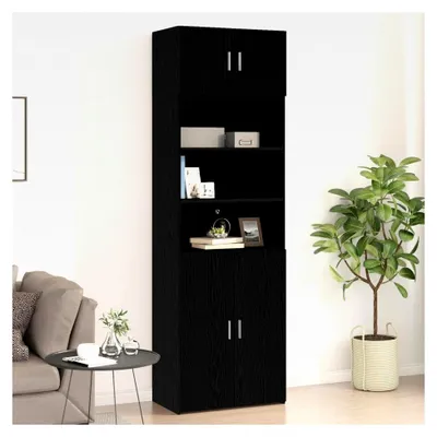 Produktbild von Wandschrank aus schwarzer Eiche, 70 x 42,5 x 40 cm, Holzwerkstoff