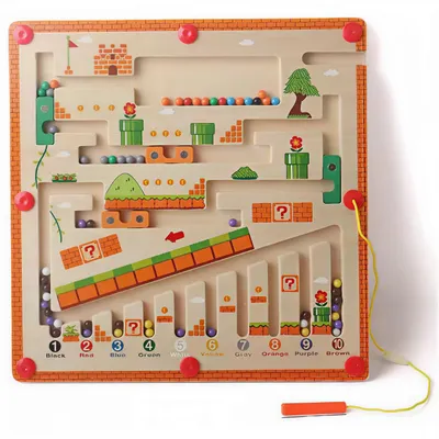 Produktbild von Magnetisches Labyrinth aus Holz – Motorikspielzeug & Lernspielzeug für Kinder