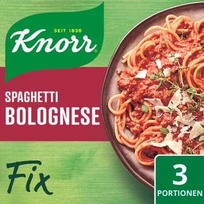 Produktbild von Knorr Fix, Gewürzmischung für Spaghetti Bolognese instant - 28 x 38 g Kiste