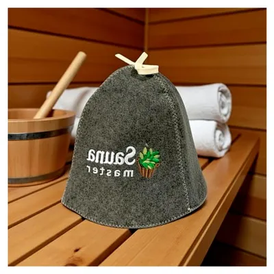 Produktbild von Saunahut aus Wollfilz mit witzigen Motiven für Damen und Herren, Kopfschutz für die Sauna