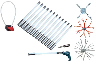 Produktbild von Set Reinigungsbürste Für Den Kamin Von Unten Mit Bohrmaschine 12 M Wawak 12-G (4)