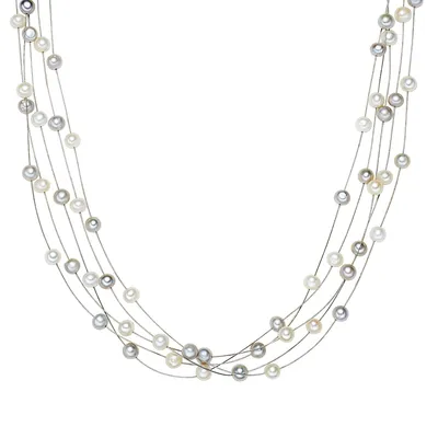 Produktbild von Valero Pearls Perlen-Kette Sterling Silber Süßwasser-Zuchtperle 00400320