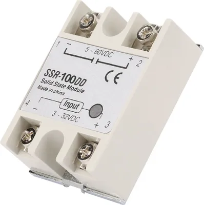 Obrázek produktu pro SSR-100DD polovodičový reléový modul, SSR stejnosměrné řízení, stejnosměrný vstup 3–32 V DC