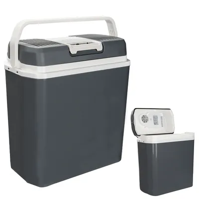 Immagine prodotto di SWANEW Cool Box elettrico da 24 l per auto può raffreddare e riscaldare, mini frigorifero da 12 V e 230 V in modalità ECO, con maniglia di trasporto, per auto, interni, campeggio, picnic