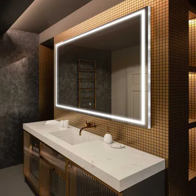 Obrázek produktu pro Artforma Zrcadlo do koupelny s led osvětlením 50x70 cm | Barva LED: Studená bílá 7000K | Vypínač: Dotykový | LED049