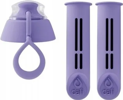 Zdjęcie produktu dla Wkład filtrujący do butelki Dafi fioletowy 2 szt + nakrętka