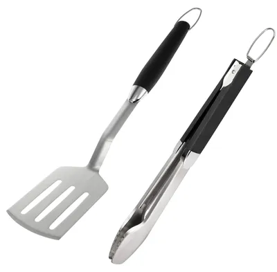 Productafbeelding van Bremermann 2-delige barbecueset | Roestvrijstalen tang en spatel met softgrip