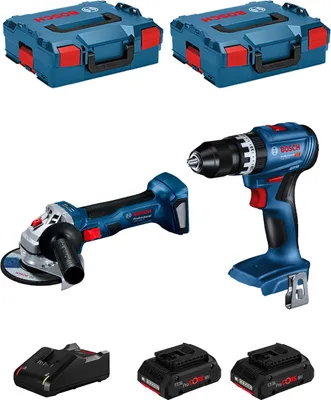 Immagine prodotto di BOSCH Kit BK220 (GWS 18V-7 + GSB 18V-45 + 2 x 4,0 Ah ProCORE + GAL18V-40 + 2 x L-Boxx 136)