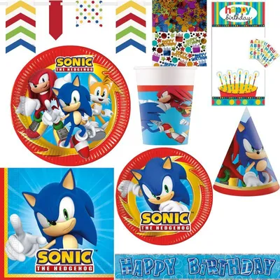 Produktbild von Sonic Partyset zum Kindergeburtstag Geburtstagsdeko