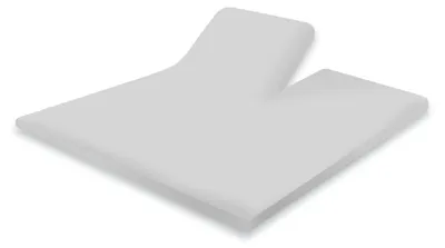 Produktbild von Eleganzzz Split-Topper-Spannbetttuch Perkal – Grau  – 160x200  – 2-teilig für Doppelbett-Topper
