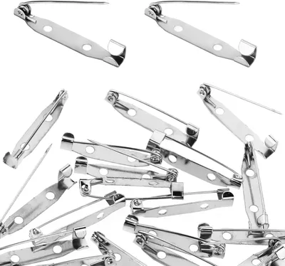 Productafbeelding van Brochenaalden - Veiligheidsspelden - Sieraden Maken - Met 2 Gaten - 30 mm - Zilver