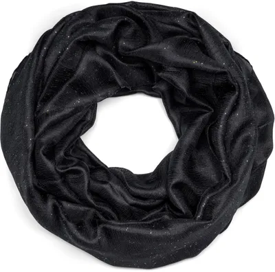 Produktbild von styleBREAKER Damen Loop Schal leicht und seidig mit Glitzer in Unifarben, Schlauchschal, Tuch 01016214