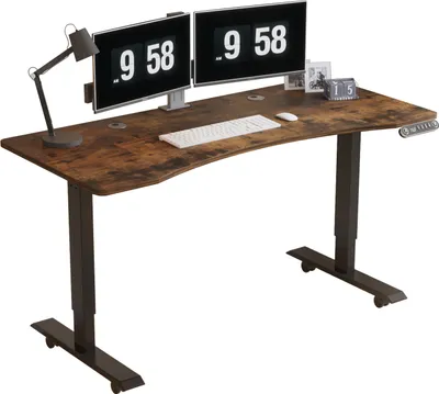 Produktbild von Hilodesk 140 x 76 x 114 cm stůl výškově nastavitelný elektrický, s ovládáním paměti pro domácnost a kancelář, Hnědý