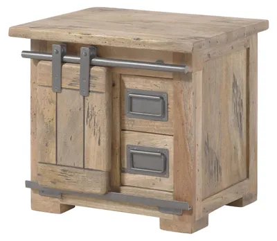 Produktbild von MASSIVMOEBEL24.DE Nachttisch Mango 50x40x45 whitewash lackiert RAILWAY #3012