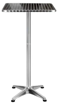 Produktbild von 2in1 Stehtisch Bistrotisch Aluminium Edelstahlplatte | höhenverstellbar | 70cm / 110cm | Bartisch Bistro | In- & Outdoor | Hochzeit | Empfangstisch - 60 * 60 * 70/110cm (quadratisch)