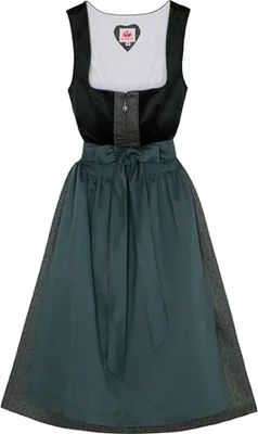Produktbild von Spieth&Wensky 2-teiliges Buchsbaum Midi-Dirndl Kleid Dirndl Trachtenkleid Rocklänge 70cm, Farbe:Flasche, Größe:42/XL