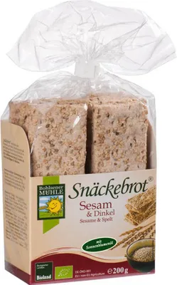 Produktbild von Bohlsener Mühle Snäckebrot Sesam & Dinkel -- 200g