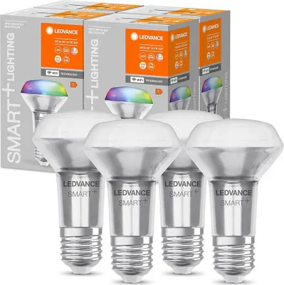 Produktbild von 4 x Ledvance LED Smart+ R63 Reflektor 4,7W = 60W E27 matt 345lm RGBW 2700-6500K Dimmbar App Google Alexa WiFi
