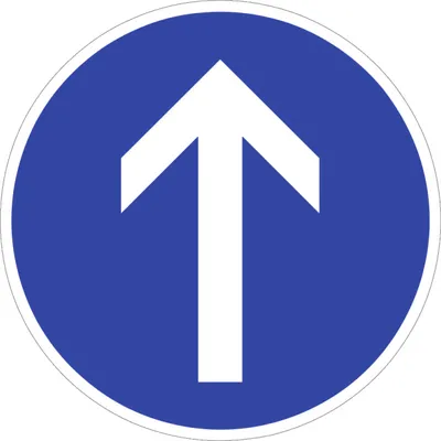 Produktbild von Verkehrsschild VZ209-30, Vorgeschriebene Fahrtrichtung geradeaus, Alu, RA1, Ø...