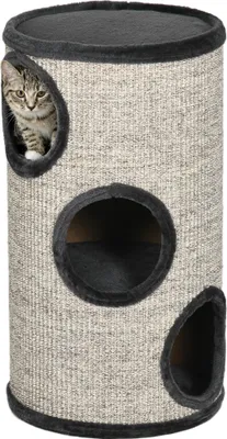 Produktbild von Katzen Kratztonne 3-Ebenen Sisalseil Grau 38x38x70 cm