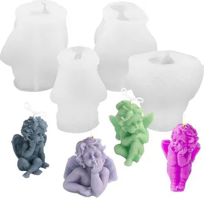 Image de Moules en silicone pour la fabrication de bougies DIY Engelmacher