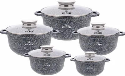 Produktbild von ZILNER MODERN 10-teiliges Topfset 16/20/22/24/26cm Grau ZL-7055-A