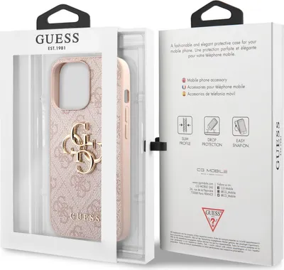 Obrázek produktu pro Guess Guhcp13X4Gmgpi Iphone 13 Pro Max 6.7 Růžový/Růžový Pevný Obal 4G Velké Kovové Logo