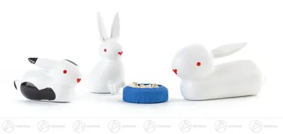 Produktbild von Miniatur Kaninchenfamilie (4)  Höhe ca 2 cm NEU