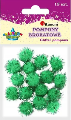 Produktbild von Glitzerbommeln 18mm 15 Stück Titangrün
