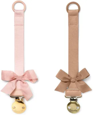 Productafbeelding van Details Fopspeenketting - Verpakking van 2 stuks - Van stof en roestvrij stalen clip - Voor baby's - Jongens en meisjes - Universele siliconen ring