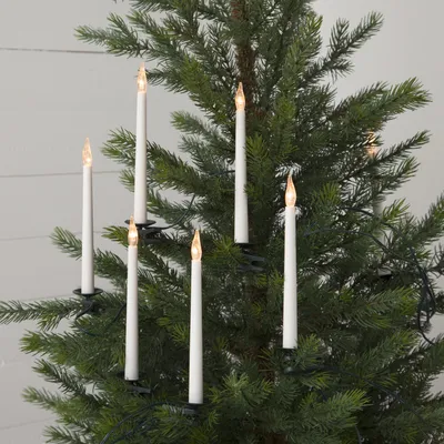 Produktbild von LED Kerzenlichterkette - Baumkerzenkette - 16 warmweiße LED - H: 18cm - L: 10,5m - für Innen