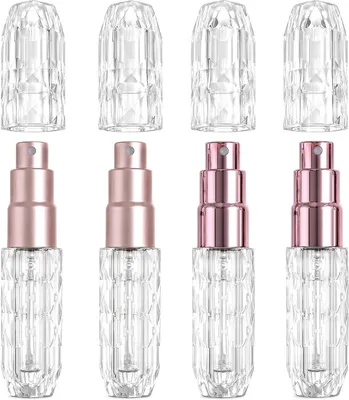 Imagen del producto de Botellas de repuesto para atomizadores de perfume, 4 unidades, 10 ml, reutilizables, ideales para llevar
