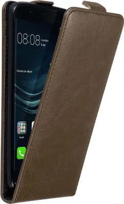 Produktbild von Cadorabo Hülle für Huawei P9 Schutz Hülle in Braun Flip Etui Handyhülle Case Cover