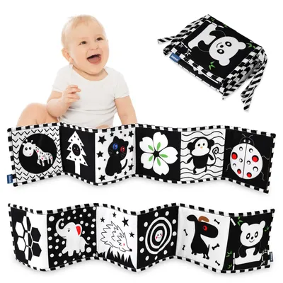 Produktbild von Minicee Knisperbuch Baby – Montessori Spielbuch 0-6 Monate, Tummy Time, Buggy & Box