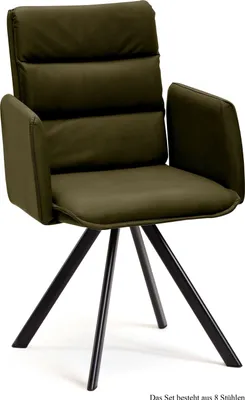 Produktbild von Armlehnstuhl drehbar (8er-Set) Devin 52x92x60 Schwarz/Khaki