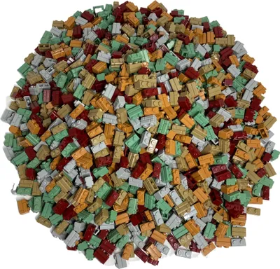 Immagine prodotto di 500 pezzi di mattoni profilati 1x2, colori misti