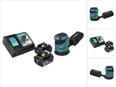 Immagine prodotto di Makita DBO 180 RT 18 V - Levigatrice eccentrica a batteria da 125 mm + 2 batterie da 5,0 Ah + caricabatterie